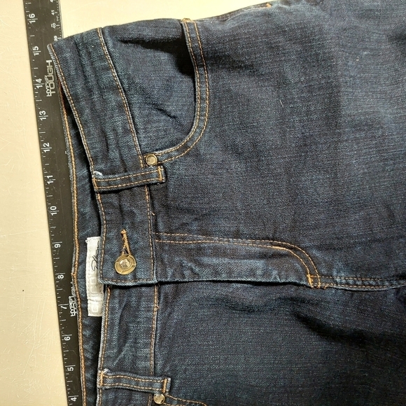 Chicos Blue Denim Charm Jeans Platinum Rhinestones Bling  Flare Bootcut Stretch - Picture 4 of 12